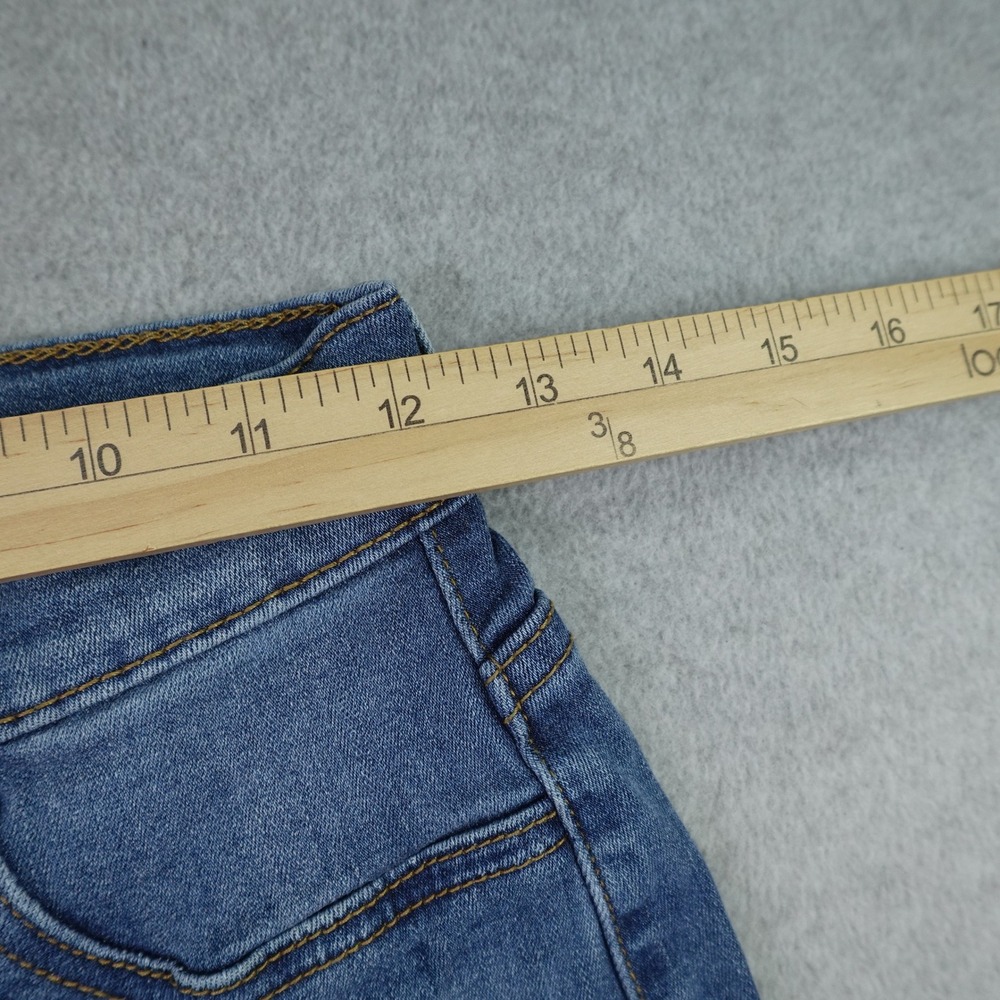 Vibrant MIU Jeans Womens 7 W27 Blue Distressed Flare High‎ Rise Bell Bottom - Picture 7 of 13